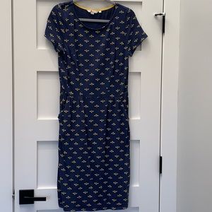Boden navy bumblebee print dress, US size 8
